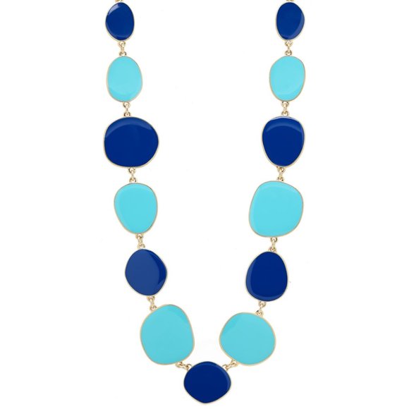 KENNETH JAY LANE, GORGEOUS TURQUOISE BLUE NECKLACE, NEW IN BOX - Picture 1 of 1